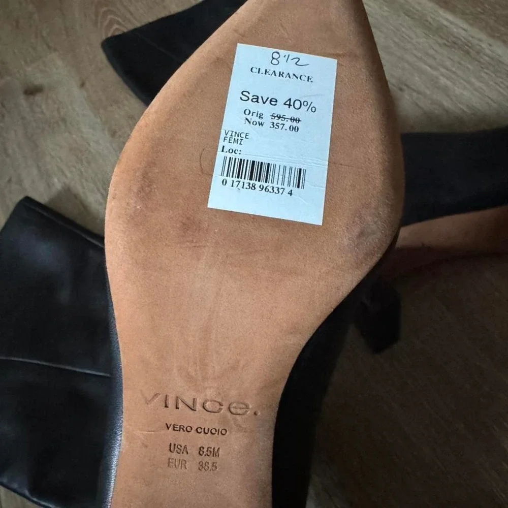 Vince Black Femi Pointed Tall Knee High Leather Boots‎ size women's 8.5